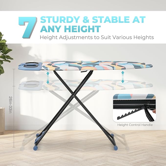 KINGBOARD Ironing Board, Metal Panel Foldable Iron Board - Image 5