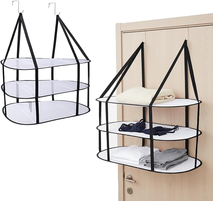 CINPIUK 3-Tier Sweater Drying Rack Over The Door, Foldable Mesh Hanging Dryer by CINPIUK