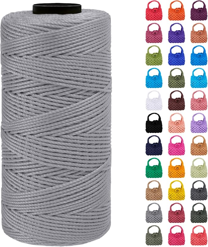 Braided Macrame Cord 1.5mm x 218yards Polypropylene Rope Polyester Rope Yarn by LEREATI