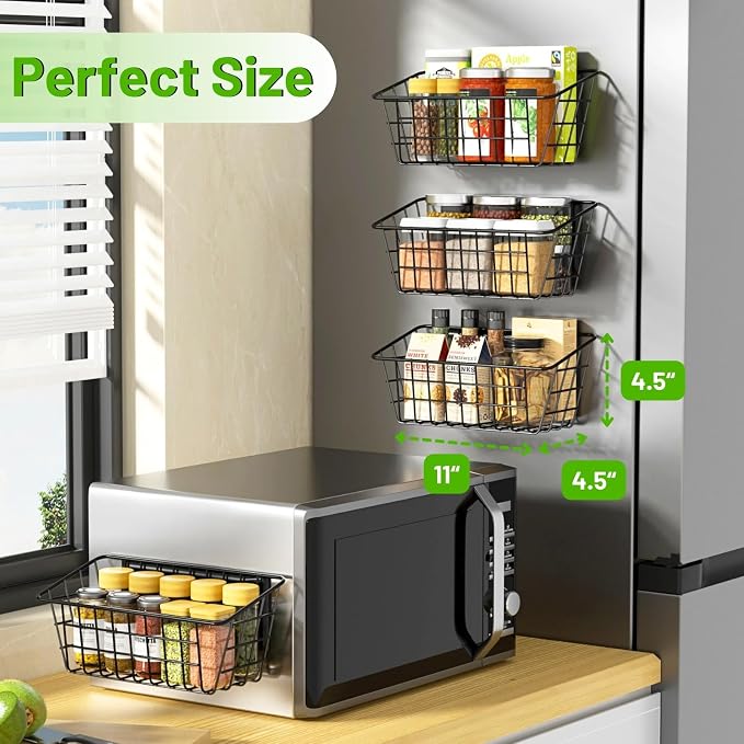 Magnetic Shelf for Fridge, 2 Pack Seasoning Organizer - Image 4