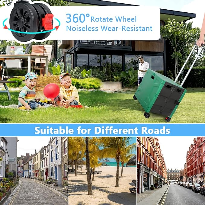 Foldable Shopping Utility Cart Portable Rolling Crate Handcart - Image 4