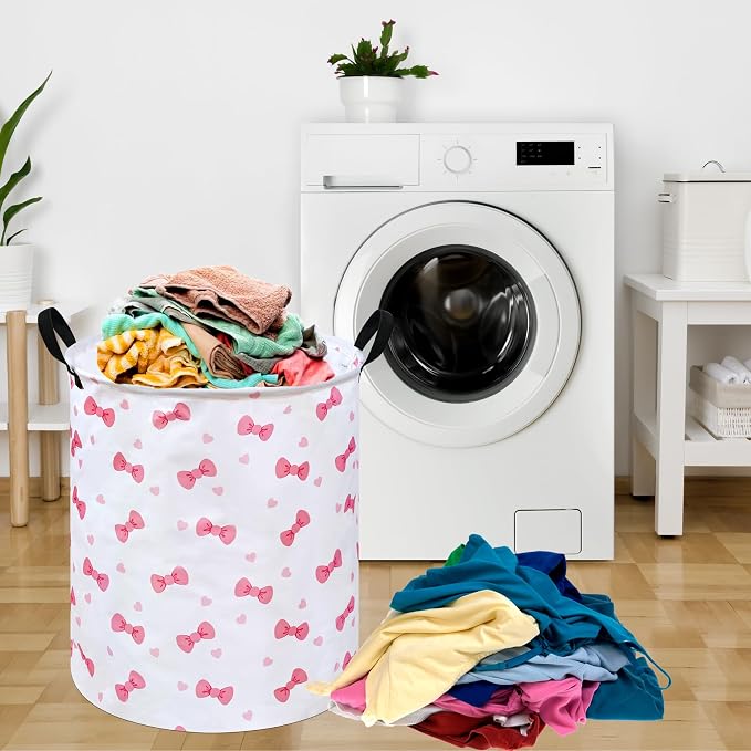 19.7" Round Kids Laundry Basket Gift Basket Storage Laundry Hamper Laundry - Image 5