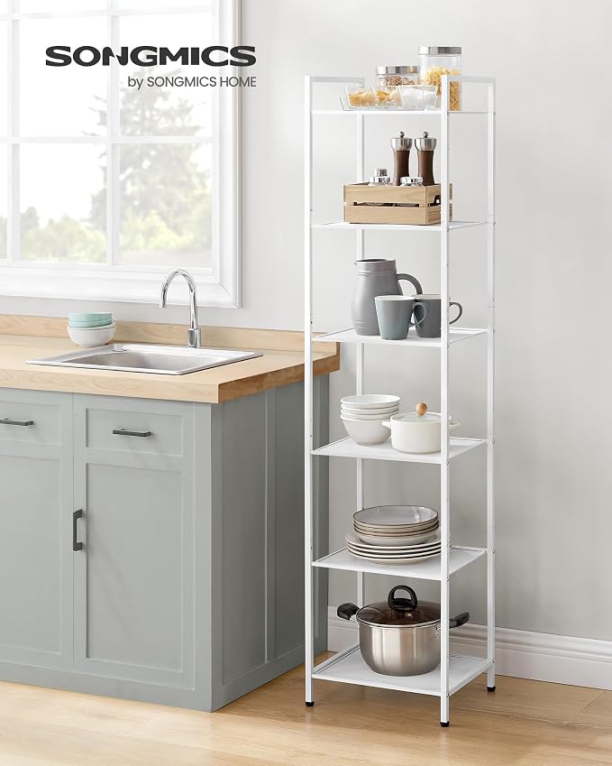 SONGMICS 6-Tier Storage Rack, Bathroom Shelf, Extendable Plant Stand - Image 2