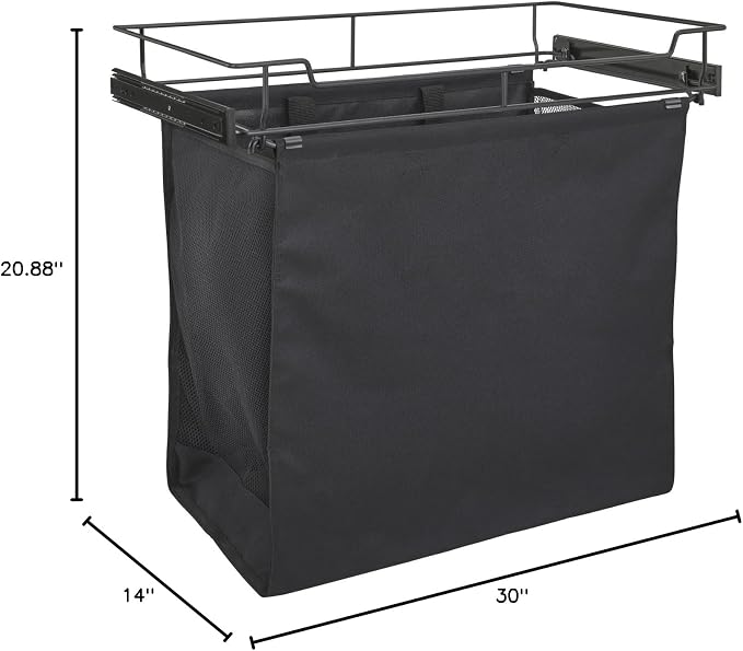 Rev-A-Shelf CSOHSL-30-1 Sidelines 30"W x 21"H Pull Out Double Laundry Hamper - Image 5