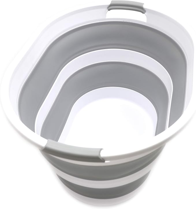 SAMMART 34L Collapsible Plastic Laundry Basket-Oval Tub/Basket-Foldable Storage by SAMMART