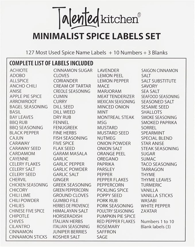Talented Kitchen Spice Labels for Jars - Image 3