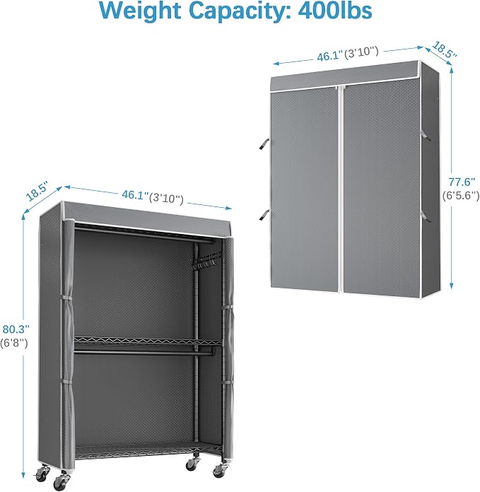 VIPEK R2C Plus Heavy Duty Rolling Garment Rack - Image 6