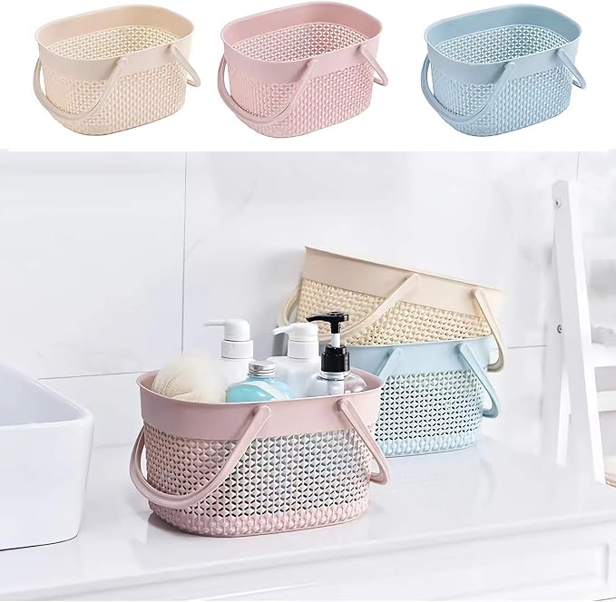 rejomiik 2 Pack Plastic Shower Caddy Basket, Portable Organizer Storage Tote - Image 4