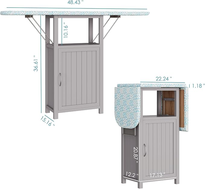 Ironing Board with Storage Cabinet, Folding Ironing Board with Extra Storage - Image 2