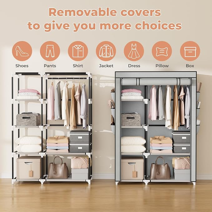 VTRIN Wardrobe Closet, 41.7 Inch Wide Portable Closets - Image 6