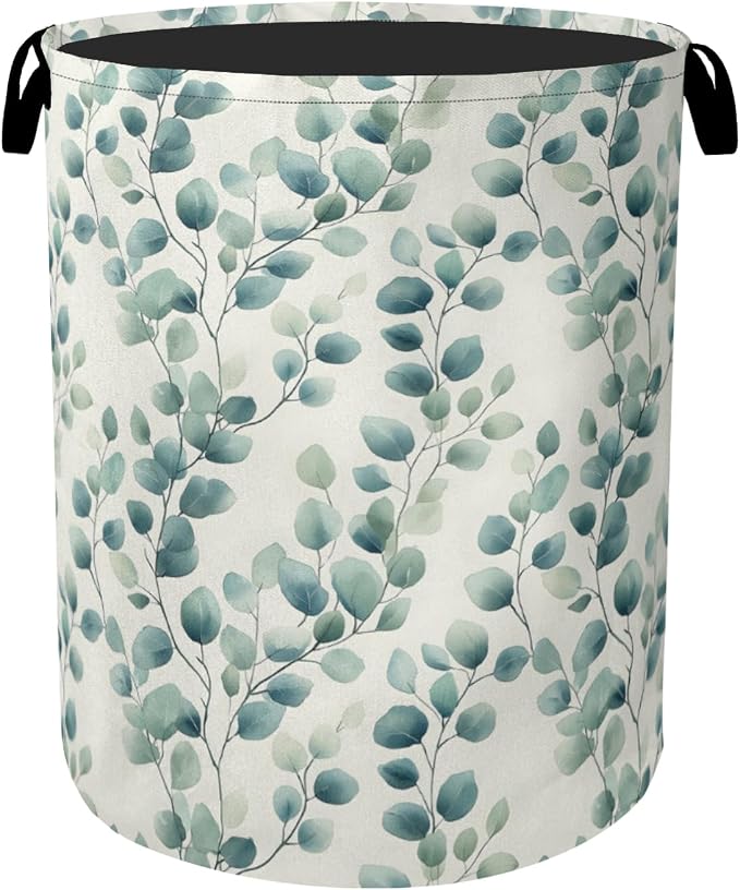 Sage Green Plant Large Clothes Hamper Bag by Gearsly