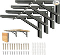 Folding Shelf Brackets 10 Inch 4 Pcs Heavy Duty Brackets, Collapsible Shelf by Medach