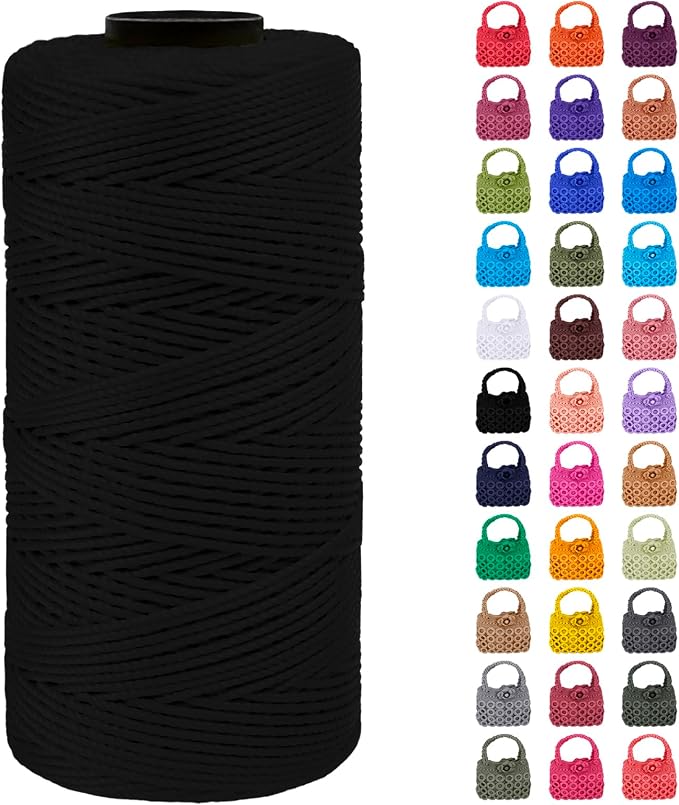 Braided Macrame Cord 1.5mm x 218yards Polypropylene Rope Polyester Rope Yarn by LEREATI