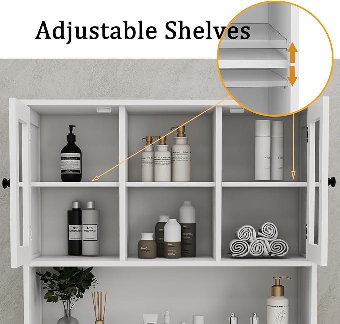 Tall Tilt-Out Double Doors Laundry Cabinet Hamper, Large Pull Out Laundry Room - Image 6