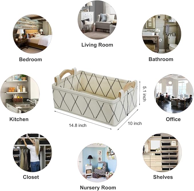 Small Basket Storage Baskets Bins Shelf Baskets Book Baskets Felt Storage Bin - Image 7