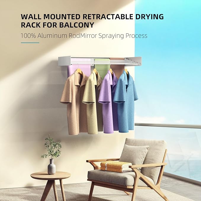 Laundry Drying Rack Collapsible, Wall Mounted Clothes Drying Rack, Space Saving - Image 5