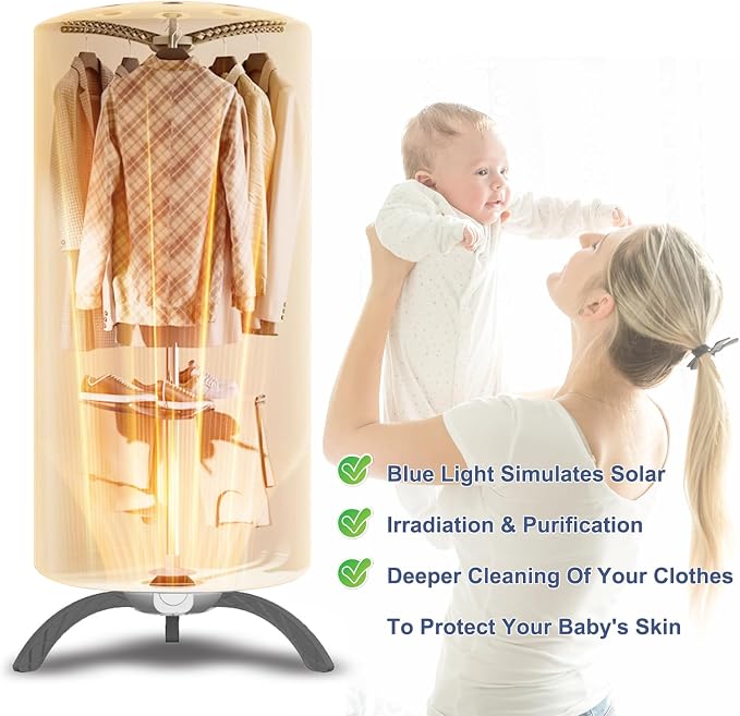 Portable Clothes Dryer, 900W Fast Drying & Large Load Capacity - Image 2