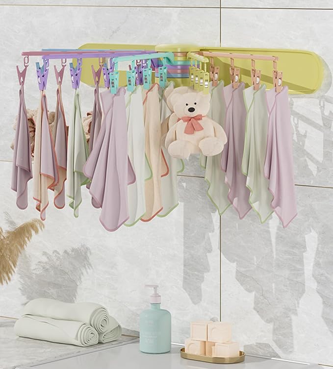 Wall Mounted Clothes Hanger Rack Socks Gloves Towels Drying Rack Space-Saver by Unknown