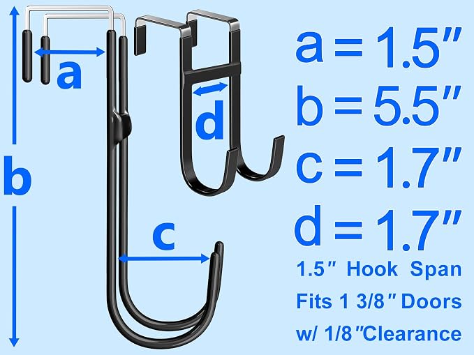 Over the Door Twin Metal Hooks - Image 2
