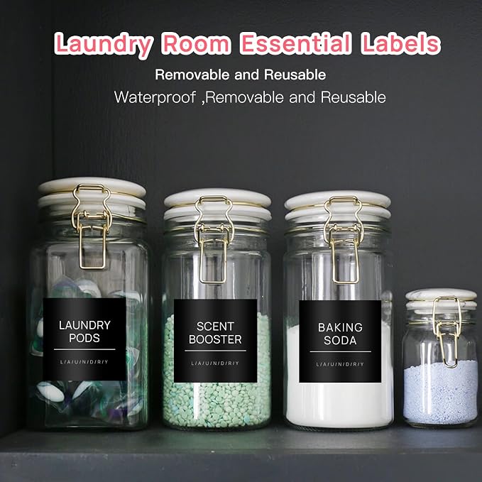 28PCS Laundry Labels for Containers, Minimalist Laundry Labels for Jars - Image 7