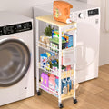 Laundry Room Organization Cart, 4 Tier Slim Rolling Cart by DTUQYX