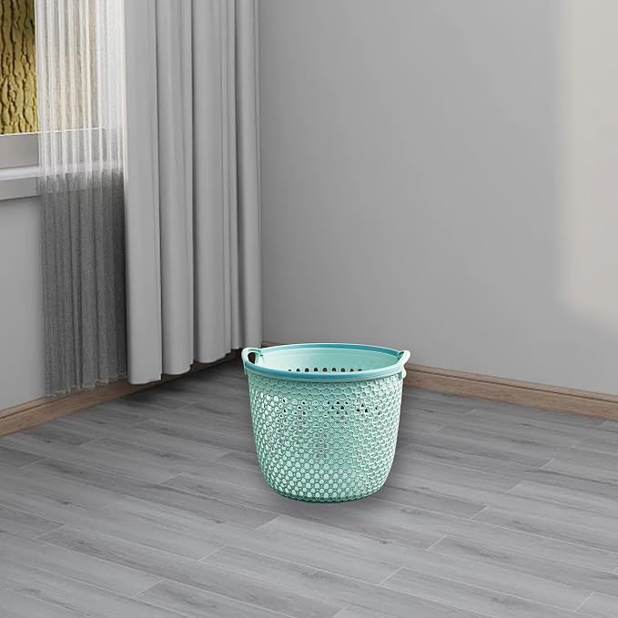 Flexible Laundry Basket with Handles, Portable Round Bin, Plastic Laundry - Image 6