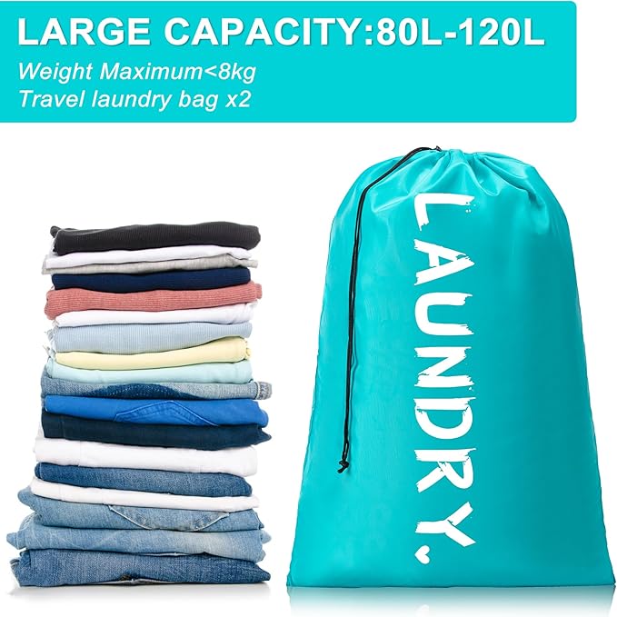 4 Pack XL Travel Laundry Bag, Machine Washable Dirty Clothes Organizer - Image 5