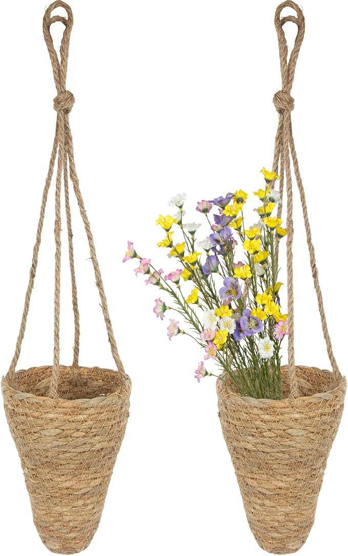 2 Pcs Hanging Basket for Wall Conical Hanging Wicker Basket by CITYES