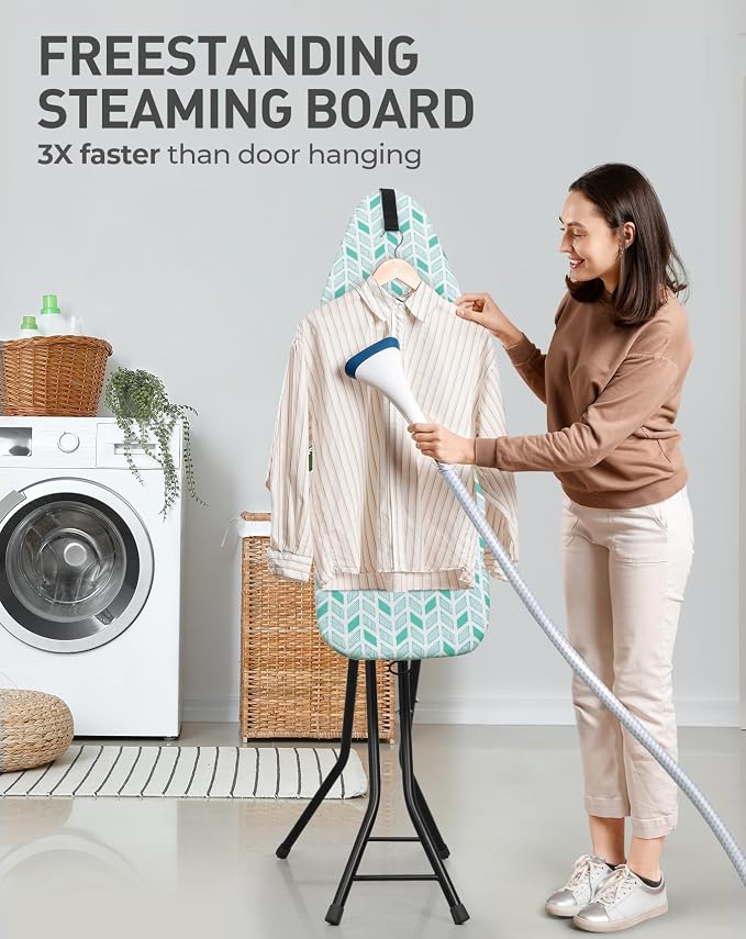 LyriFine Ironing Board, 2-in-1 Flat and Hanging Board, Sturdy Steel Frame Iron - Image 4