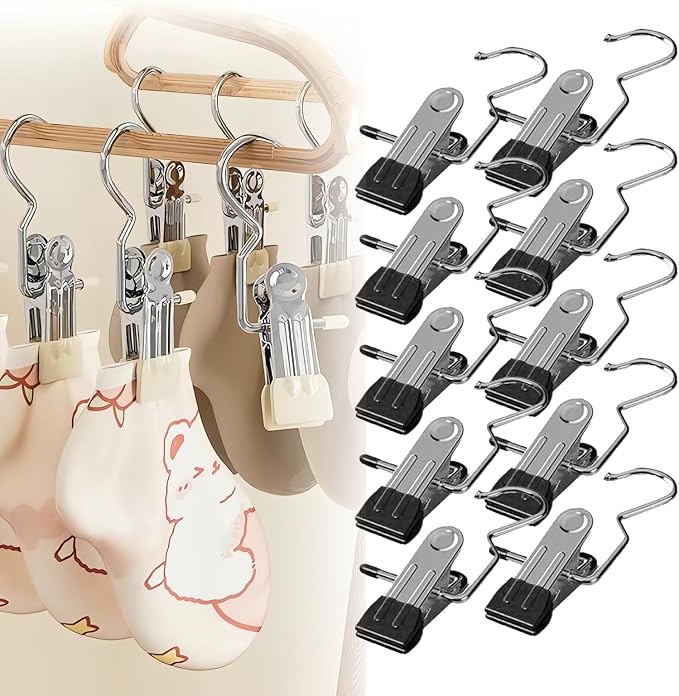 10Pcs 4.5 inch Silver Clothes Pins, Hangers - Image 7
