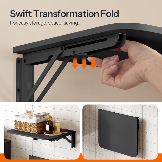 HOOBRO Folding Table, Wall Mounted Floating Desk - Image 7