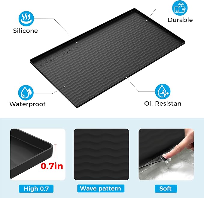 URMONA 40'' x 22'' Waterproof Silicone Under Sink Mat Cabinet and Counter - Image 2