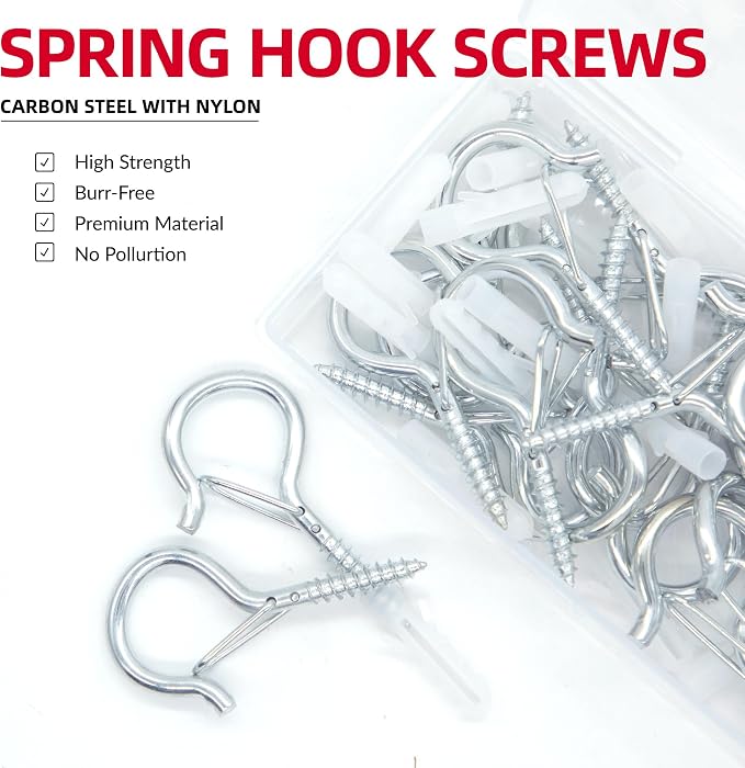 20 Sets Q-Hanger Hooks with Safety Buckle, Windproof Screw -in Hooks - Image 3