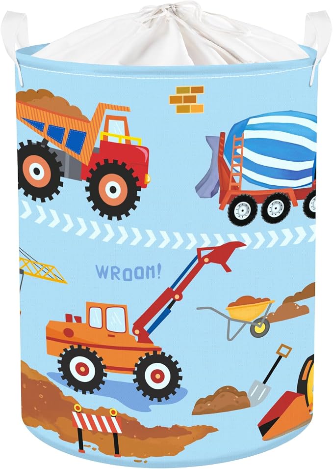 Construction Vehicle Baby Laundry Hamper Collapsible Clothes Kids Storage by HUUMONSS
