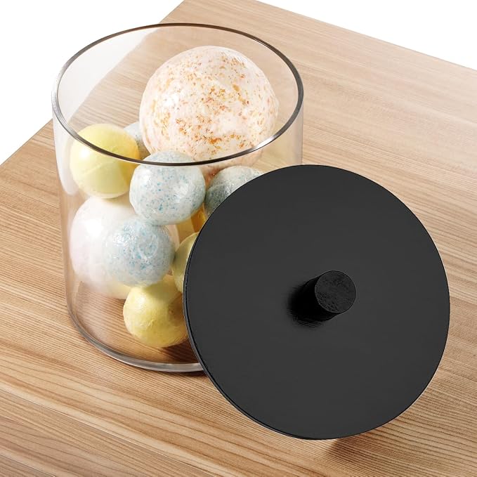 SheeChung 1 Pack 50oz Matte Black Bamboo Lid Apothecary Jar, Modern Laundry - Image 6