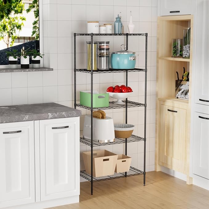 Meet perfect 5-Tier NSF Certified Steel Shelving Unit, 500 lbs Capacity Heavy - Image 4