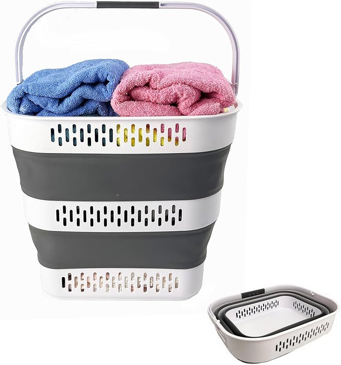 SAMMART 40L Collapsible Plastic Laundry Basket by SAMMART