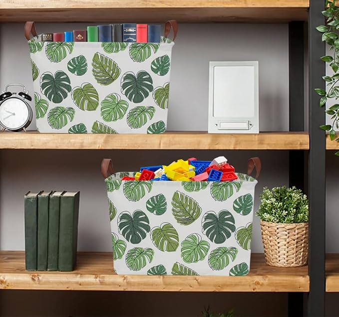 Rectangular Green Storage Basket, Waterproof Safari Nursery Box - Image 3