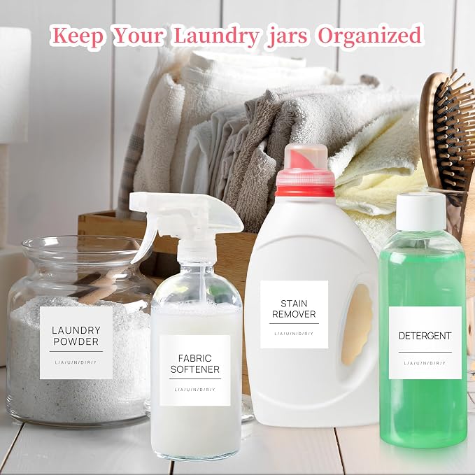 Laundry Labels for Jars, Removable Waterproof Cleaning Labels for Containers - Image 7