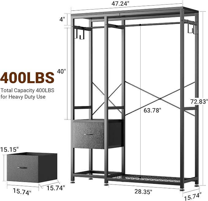 Lulive Clothes Rack, Heavy Duty Garment Rack - Image 4