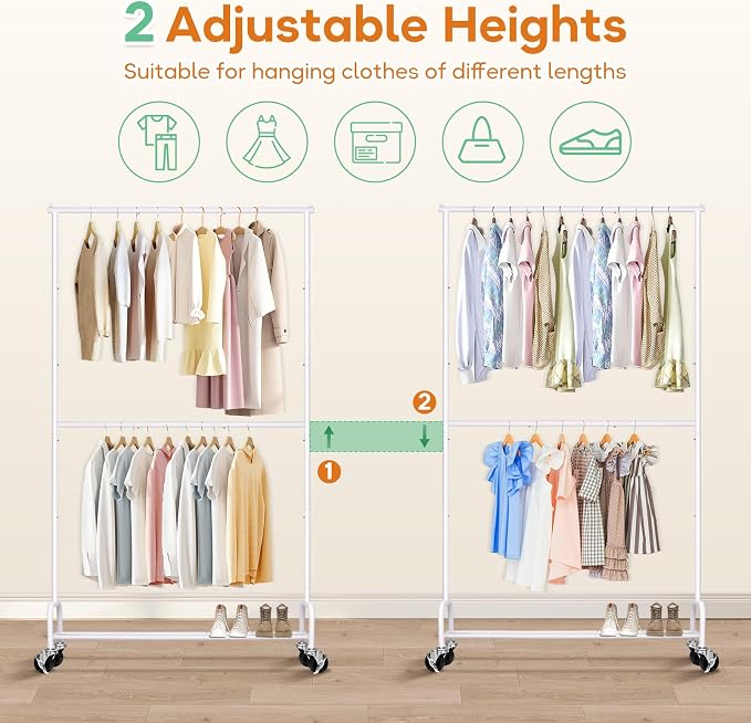 SLEEPING LAMB Double Rod Heavy Duty Clothes Racks - Image 6