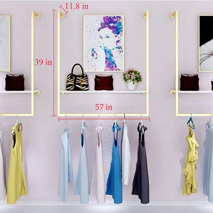 Clothing Store Simple Wall Mounted Metal Display Rack, Window Hanging Garment - Image 2