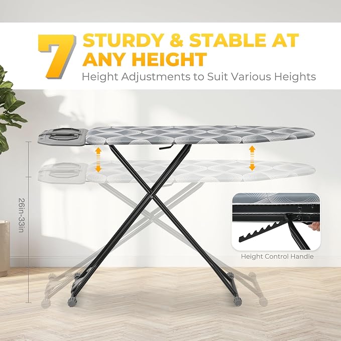 KINGBOARD Ironing Board, Metal Panel Iron Board Full Size - Image 3