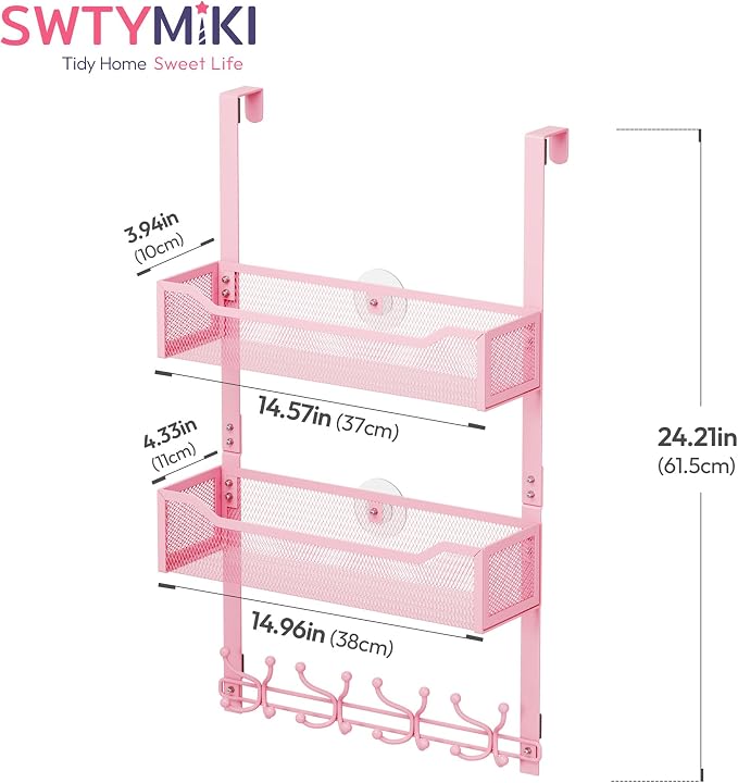 SWTYMIKI Over The Door Hooks Organizer - Image 3