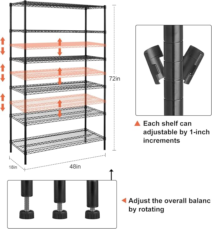 Meet perfect 6-Tier Wire Shelving Unit - Image 2