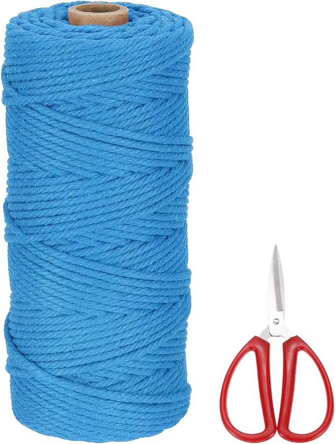 MECCANIXITY Braided Macrame Cord, 3mm x 109 Yards Natural Cotton Rope Macrame by MECCANIXITY