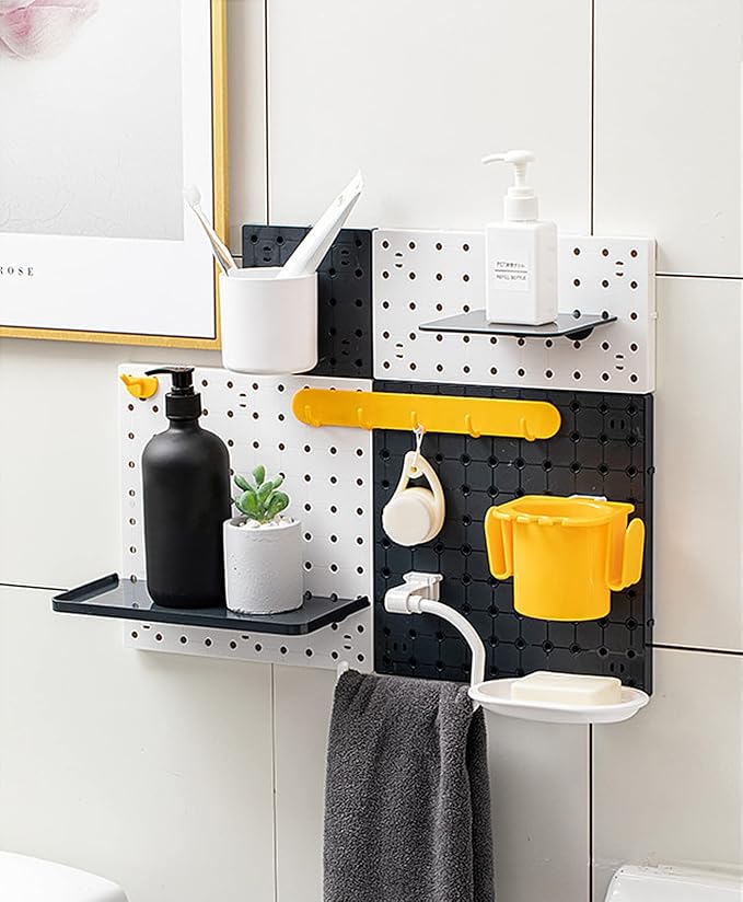 2 PCS Pegboard Wall Organizer, Self-Adhesive Peg Board Wall Panel Kits Pegboard - Image 4