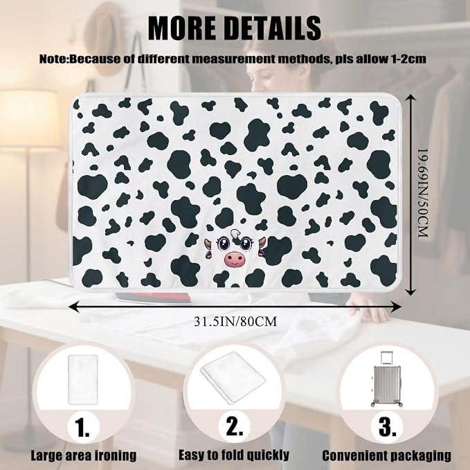 Cow Pattern Portable Ironing Mat Anti Slip - Image 5
