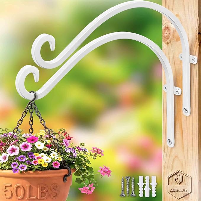 Hanging Plant Brackets Outdoor: 50lbs Weight Capacity by Lifyzoon