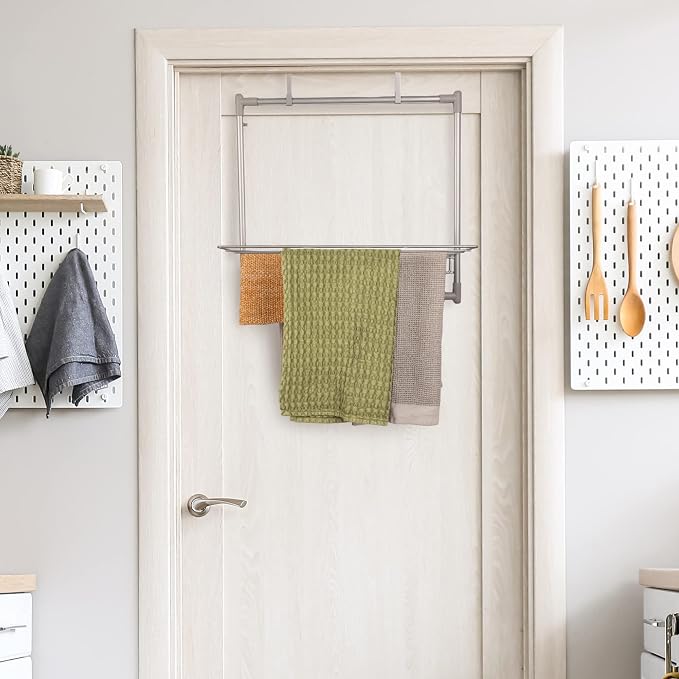 Household Essentials Metal Expandable Over the Door Drying Rack - Image 2